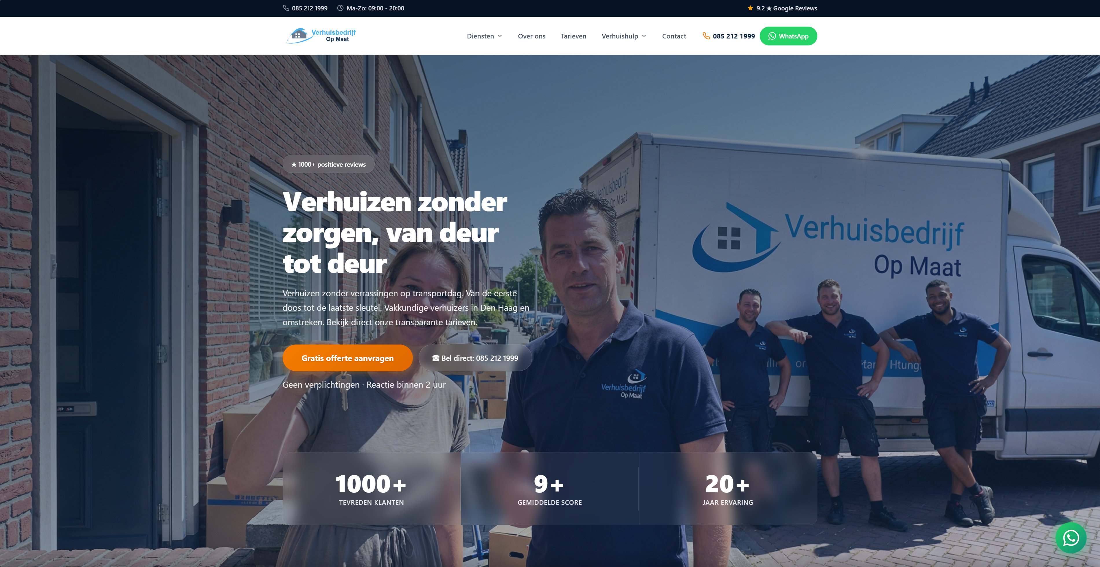 Verhuisbedrijf Op Maat Website
